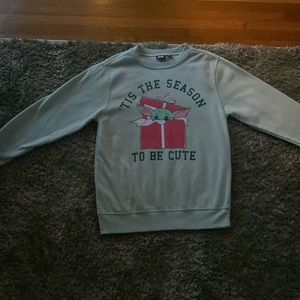 Teal sweater with yoda